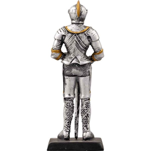 Medieval Knight Standing with Sword Statue