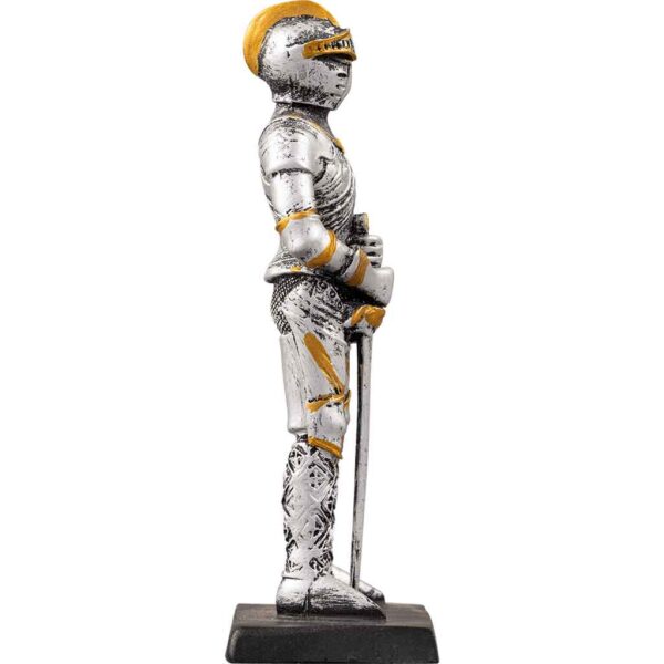 Medieval Knight Standing with Sword Statue