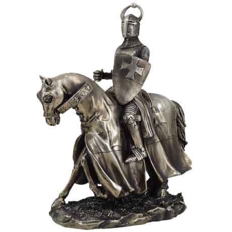 Bronze Crusader and Steed Statue
