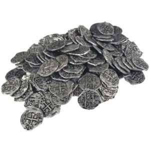 150 Small Silver Pirate Coins
