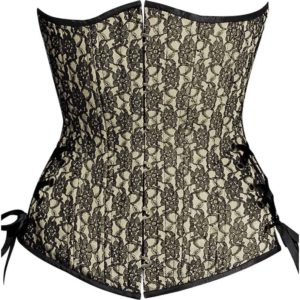 Ivory and Black Lace Underbust Corset