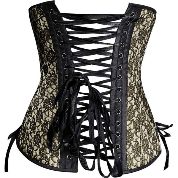 Ivory and Black Lace Underbust Corset
