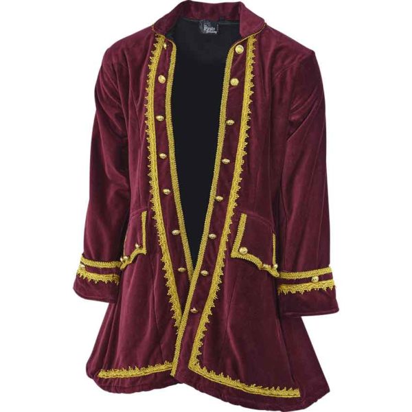 Plus Size Magnificent Pirates Captain Easton Velvet Coat