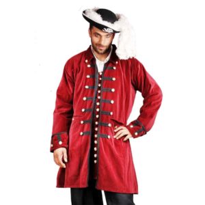 Plus Size Pirates Captain Benjamin Long Velvet Coat