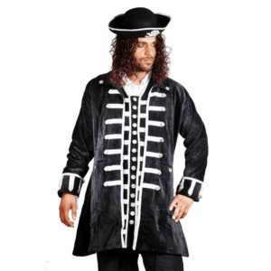 Plus Size Pirates Captain La Sage Elegant Black Velvet Coat