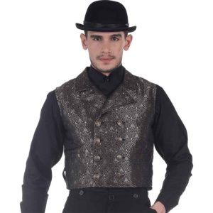 Black Double-Breasted Cavalier Vest