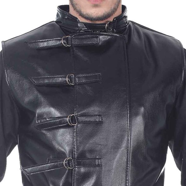 Sleeveless Faux Leather Steampunk Jacket