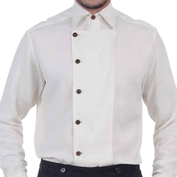 Off-White Side-Button Steampunk Shirt