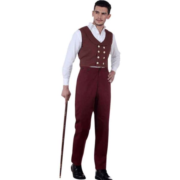 Classic Maroon Steampunk Trousers