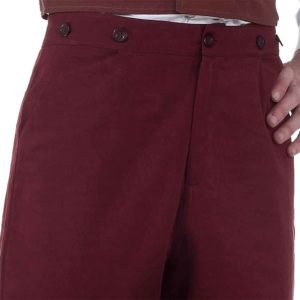 Classic Maroon Steampunk Trousers