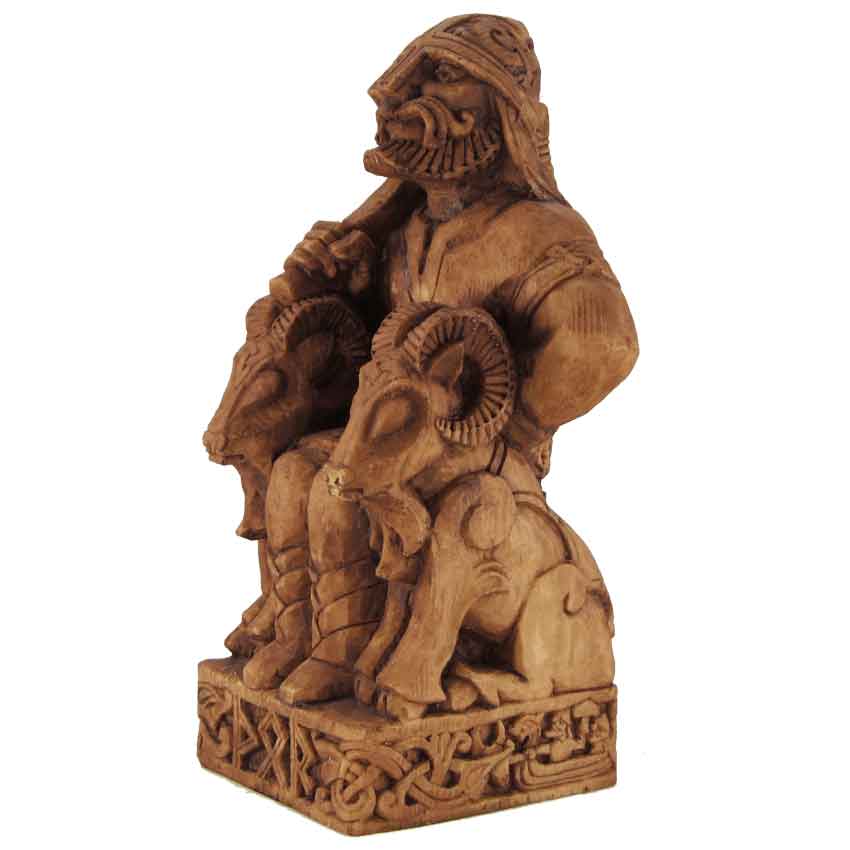 Seated Tyr, Norse God of War Statue - Wood Finish, Celtic God