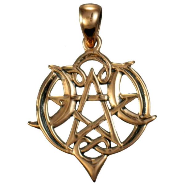 Small Copper Heart Pentacle Pendant