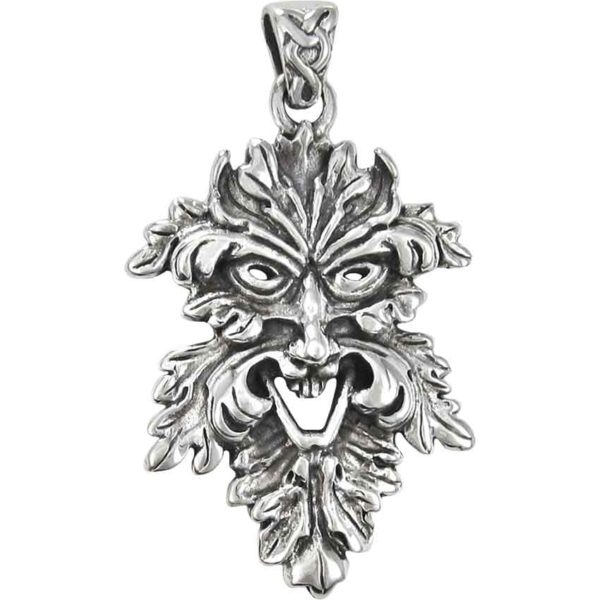 Sterling Silver Laughing Greenman Pendant