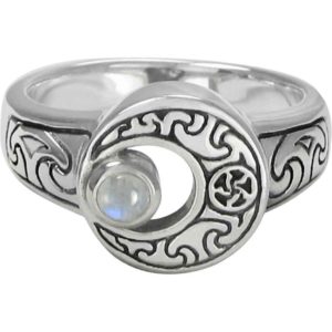 Crescent Moon with Moonstone Ring