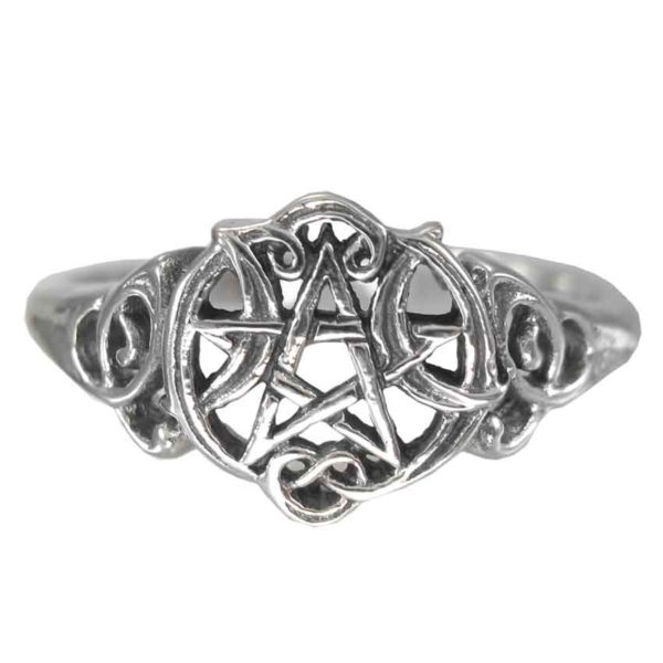 Silver Heart Pentacle Cut Out Ring