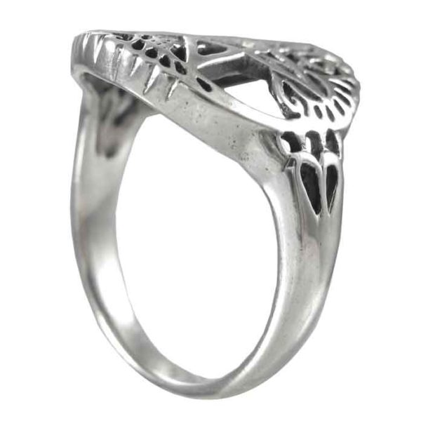 Silver Cut Out Tree Pentacle Ring
