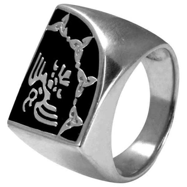 Sterling Silver Raven Banner Ring
