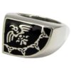 Sterling Silver Raven Banner Ring