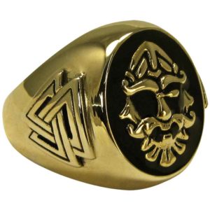 Bronze Odin Valknut Signet Ring