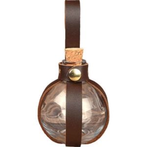 Round Glass Bottle with Holder