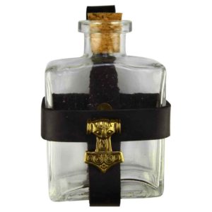 Glass Potion Bottle with Mjolnir Holder