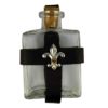 Glass Potion Bottle with Fleur De Lis Holder