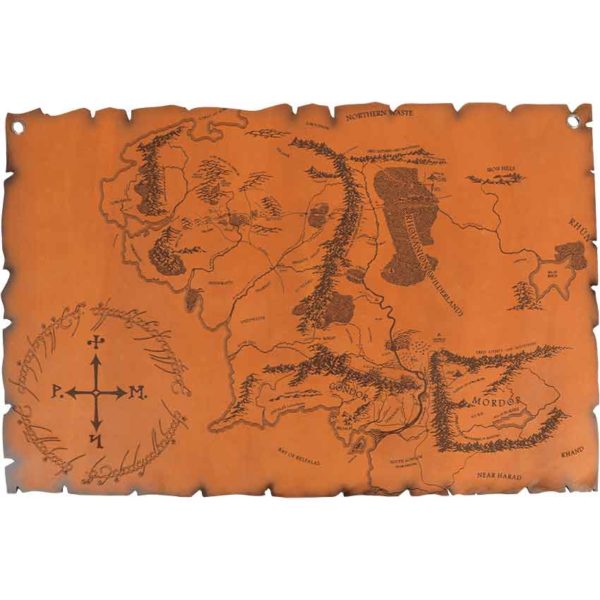 Leather Map of Middle Earth