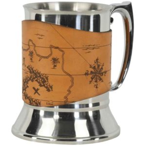 Pirate Map Tankard with Leather Wrap