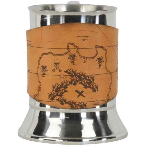 Pirate Map Tankard with Leather Wrap