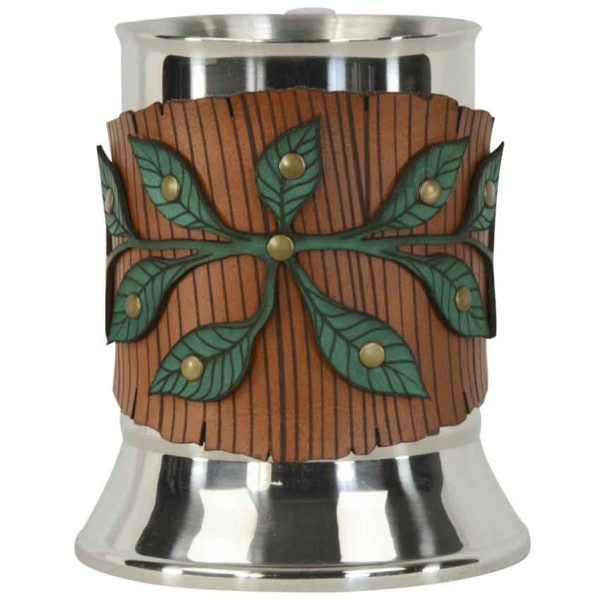 Woodland Vine Tankard with Leather Wrap