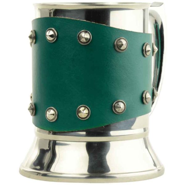 Medieval Tankard with Studded Leather Wrap