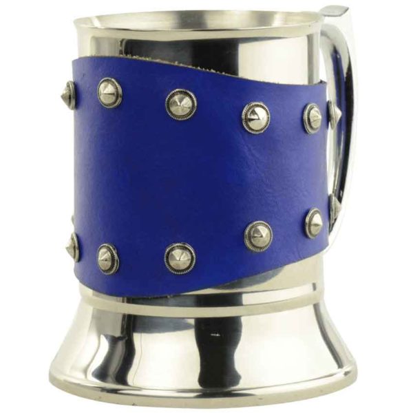 Medieval Tankard with Studded Leather Wrap