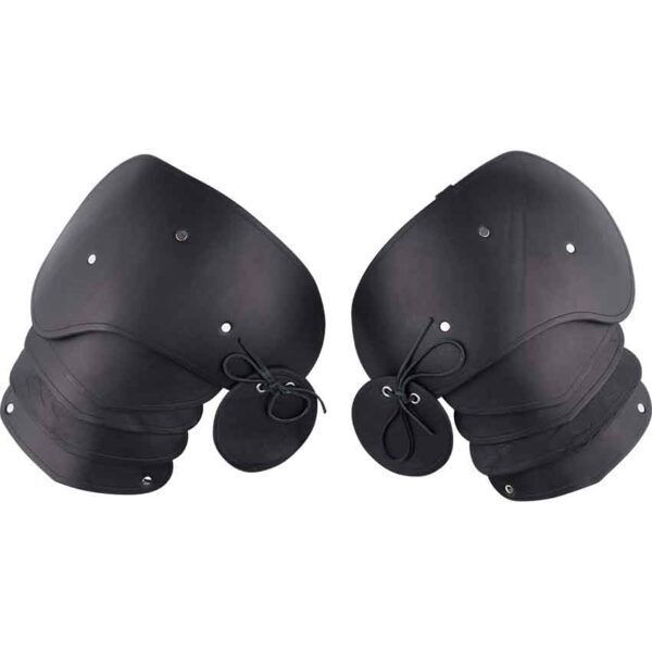 Knightly Leather Pauldrons with Besagews