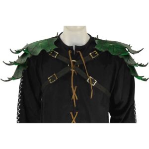 Elven Leaf Leather Pauldron Harness