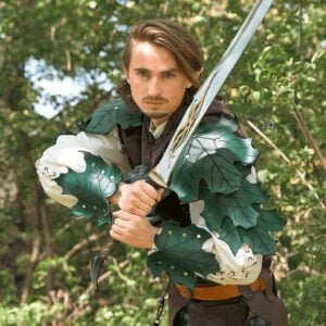 Elven Leaf Leather Pauldron Harness