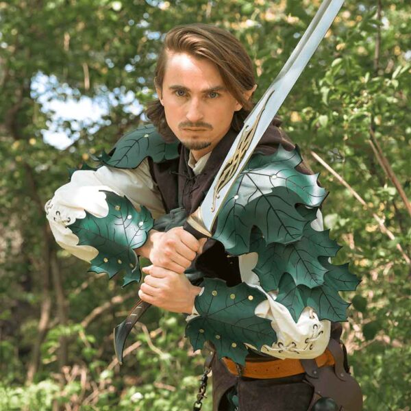 Elven Leaf Leather Pauldron Harness