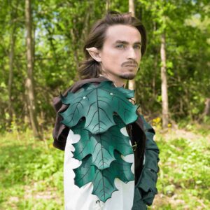 Elven Leaf Leather Pauldron Harness