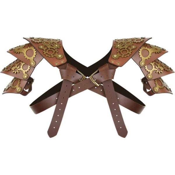 Leather Steampunk Gear Single Pauldron
