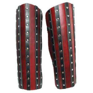 Banded Leather Greaves - 13/15 oz.