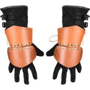 Knightly Leather Half Gauntlets