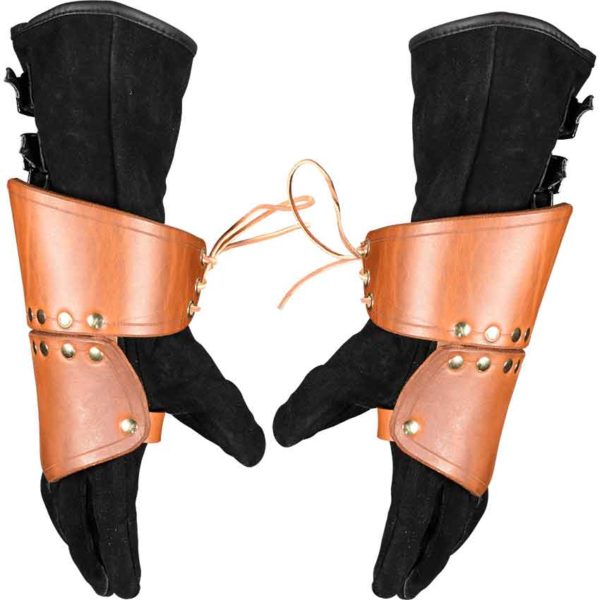 Knightly Leather Half Gauntlets