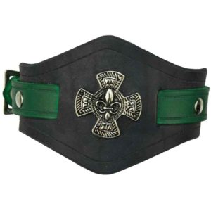 Fleur de Lis Leather Wrist Cuffs