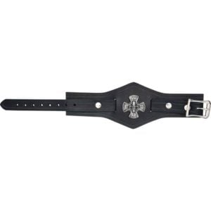 Fleur de Lis Leather Wrist Cuffs