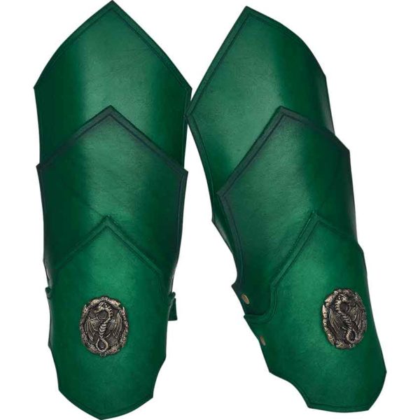 Dueling Dragons Leather Bracers