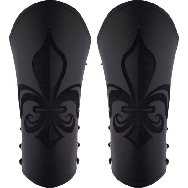 Engraved Fleur de Lis Bracers