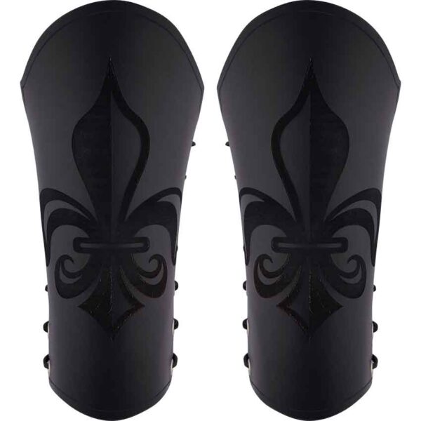 Engraved Fleur de Lis Bracers