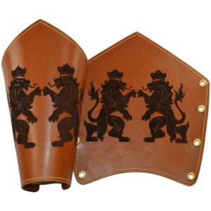 Regal Lions Leather Arm Bracers