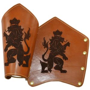 Rampant Lion Leather Bracers