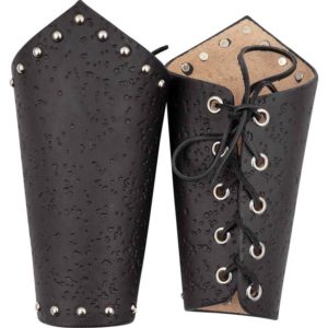 Distressed Leather Arm Bracers