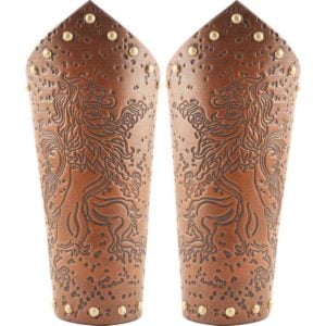Rampant Lion Leather Arm Bracers